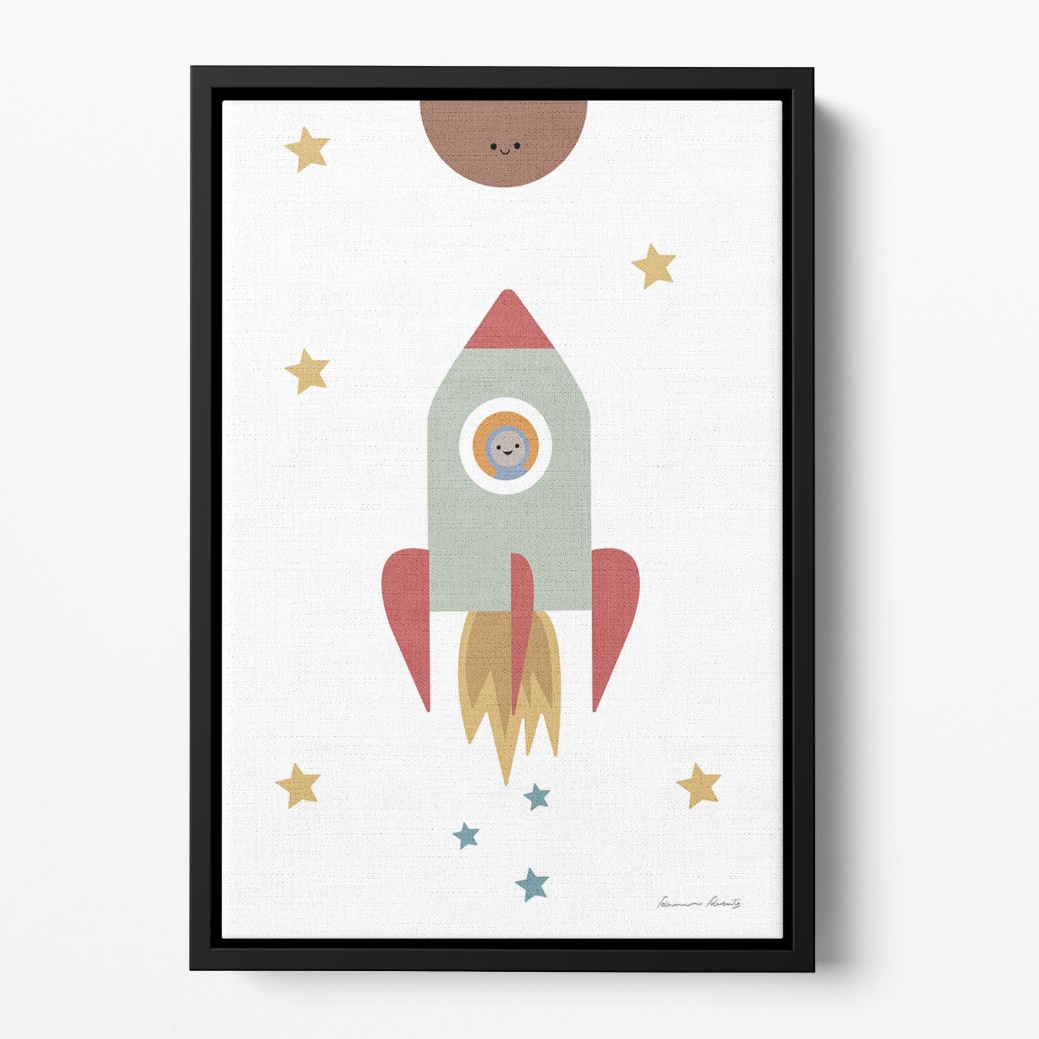 Solar Rocket Floating Framed Canvas - 1x - 2