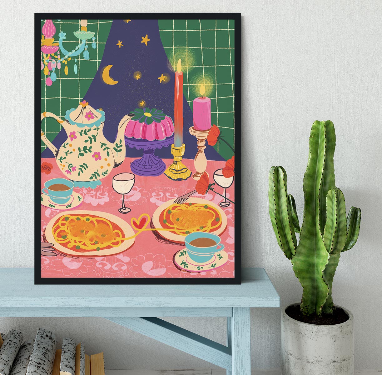 Spaghetti date Framed Print - Canvas Art Rocks - 2