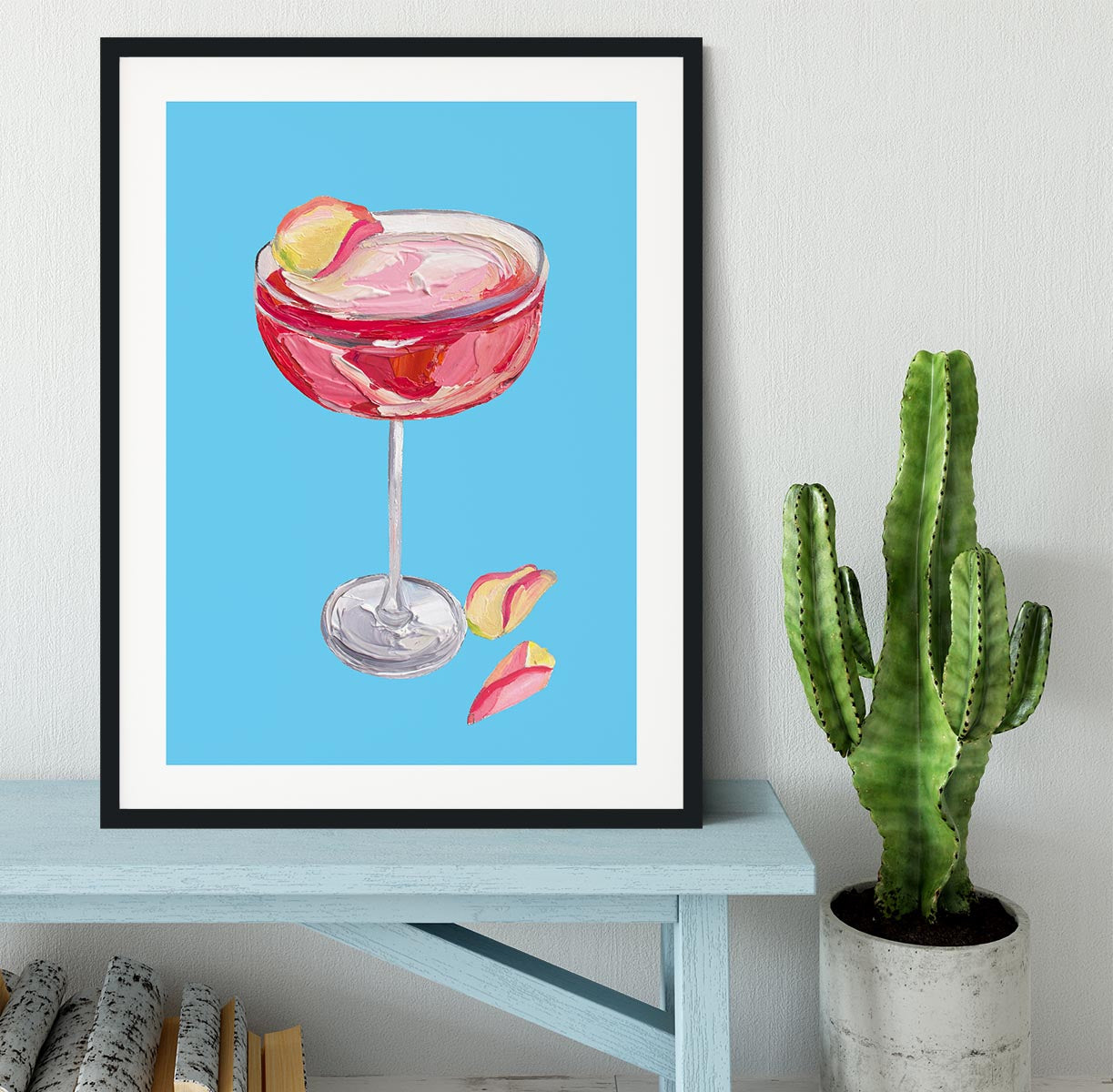 Sparkling Rose Gin Cocktail Framed Print - Canvas Art Rocks - 1