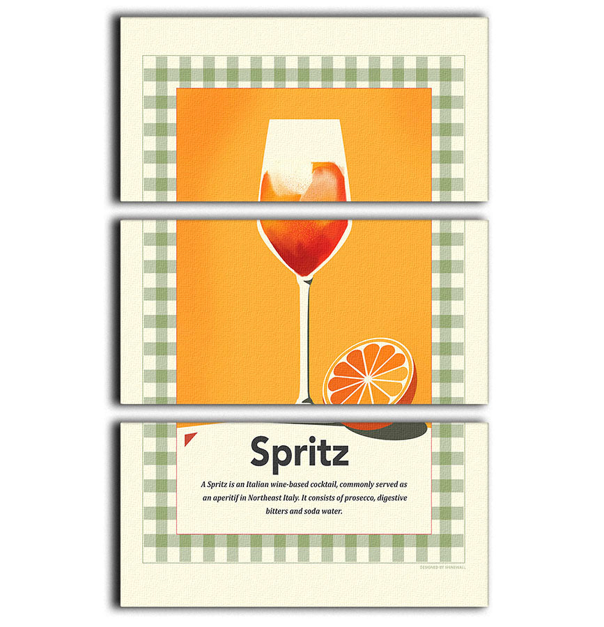 Spritz retro print 3 Split Panel Canvas Print - Canvas Art Rocks - 1