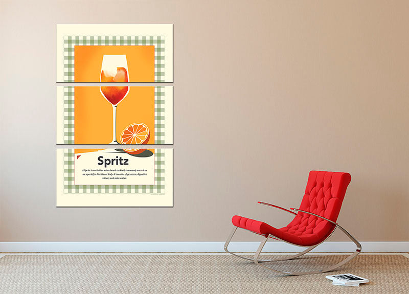 Spritz retro print 3 Split Panel Canvas Print - Canvas Art Rocks - 2