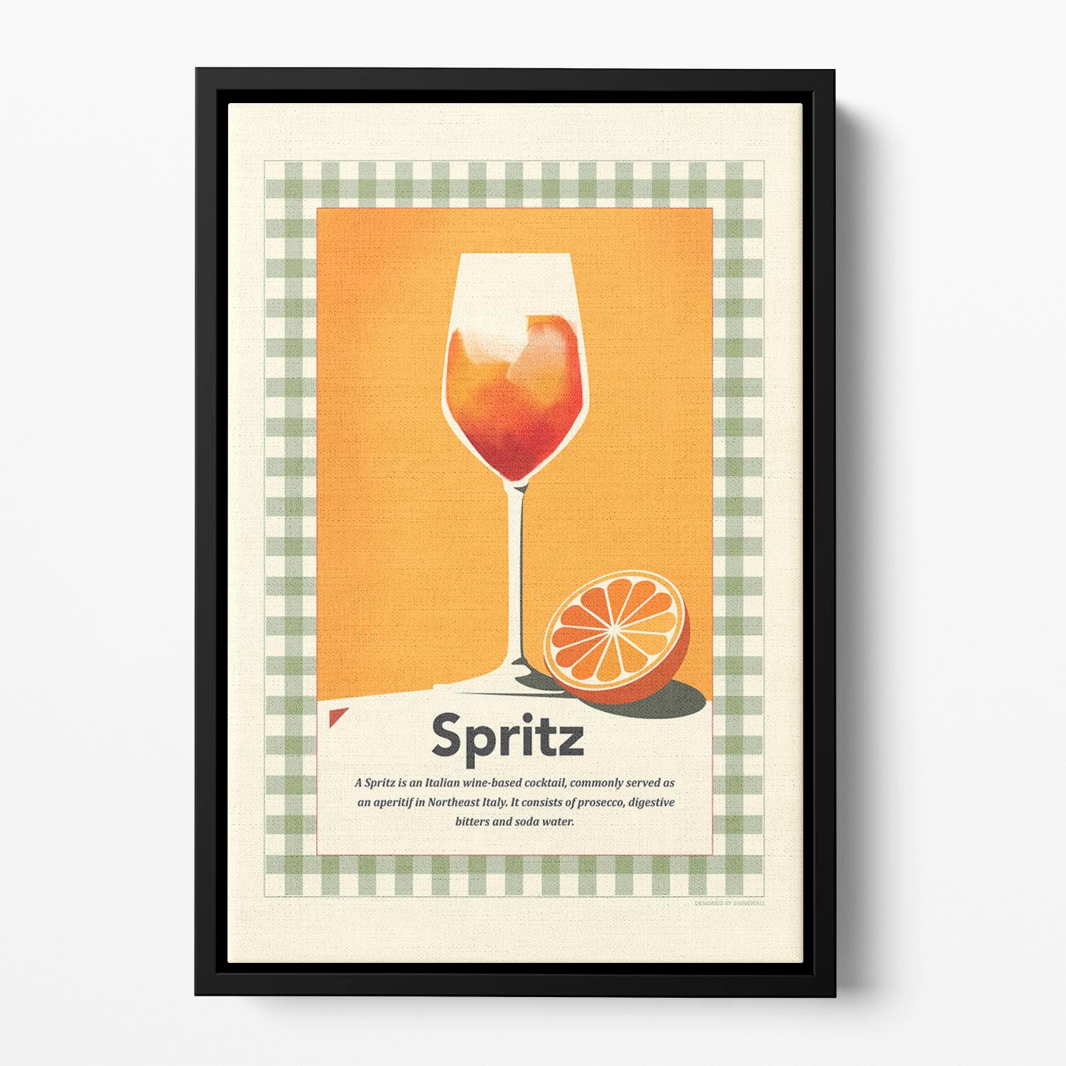 Spritz retro print Floating Framed Canvas - Canvas Art Rocks - 2