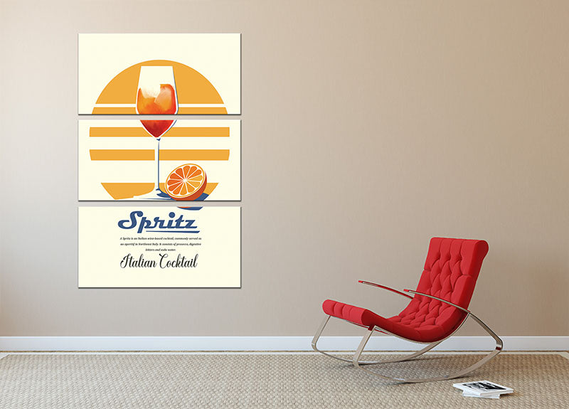 Spritz summer print 3 Split Panel Canvas Print - Canvas Art Rocks - 2