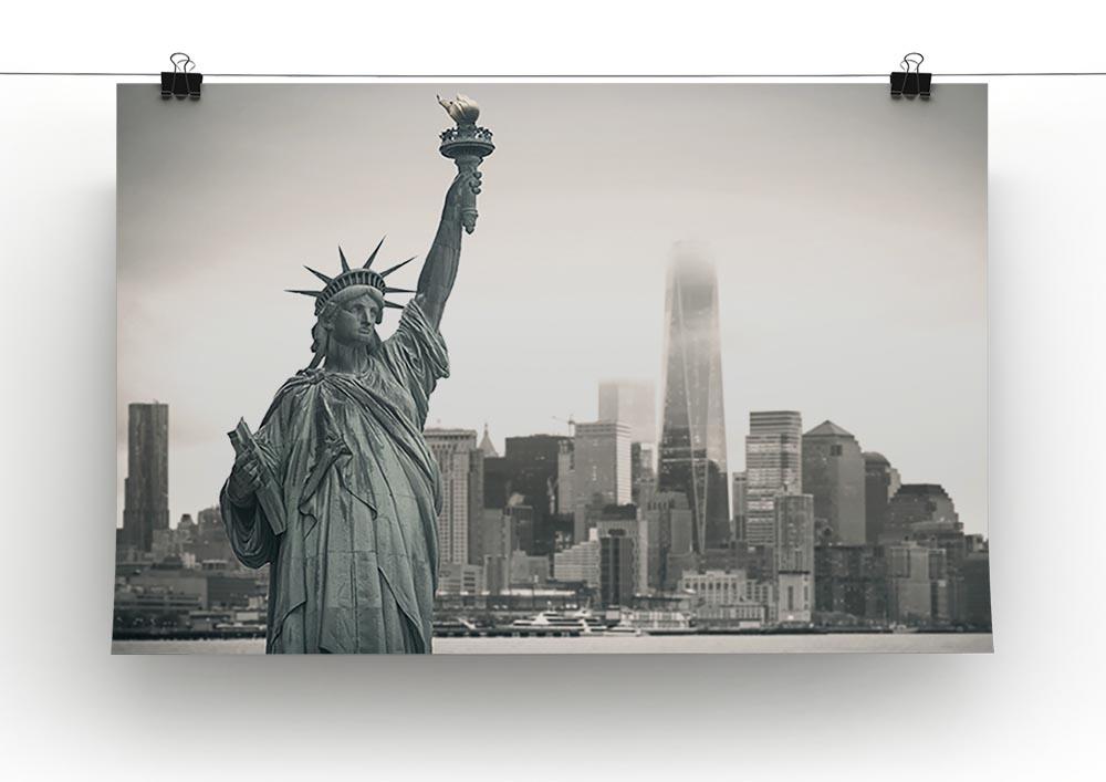 Statue of Liberty with cityscape Poster - Unframed