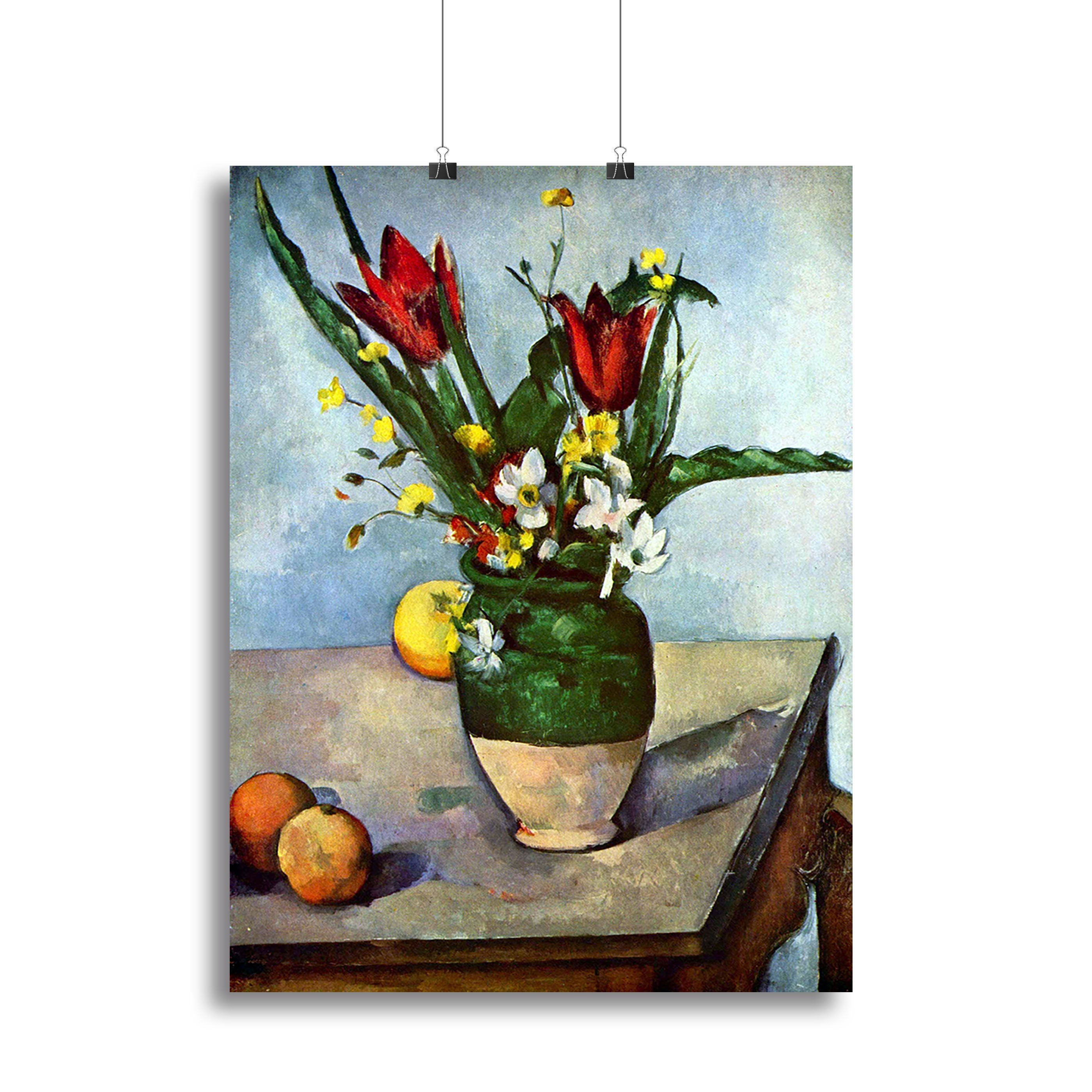 Still Life Tulips and Apples by Cezanne Poster - Unframed