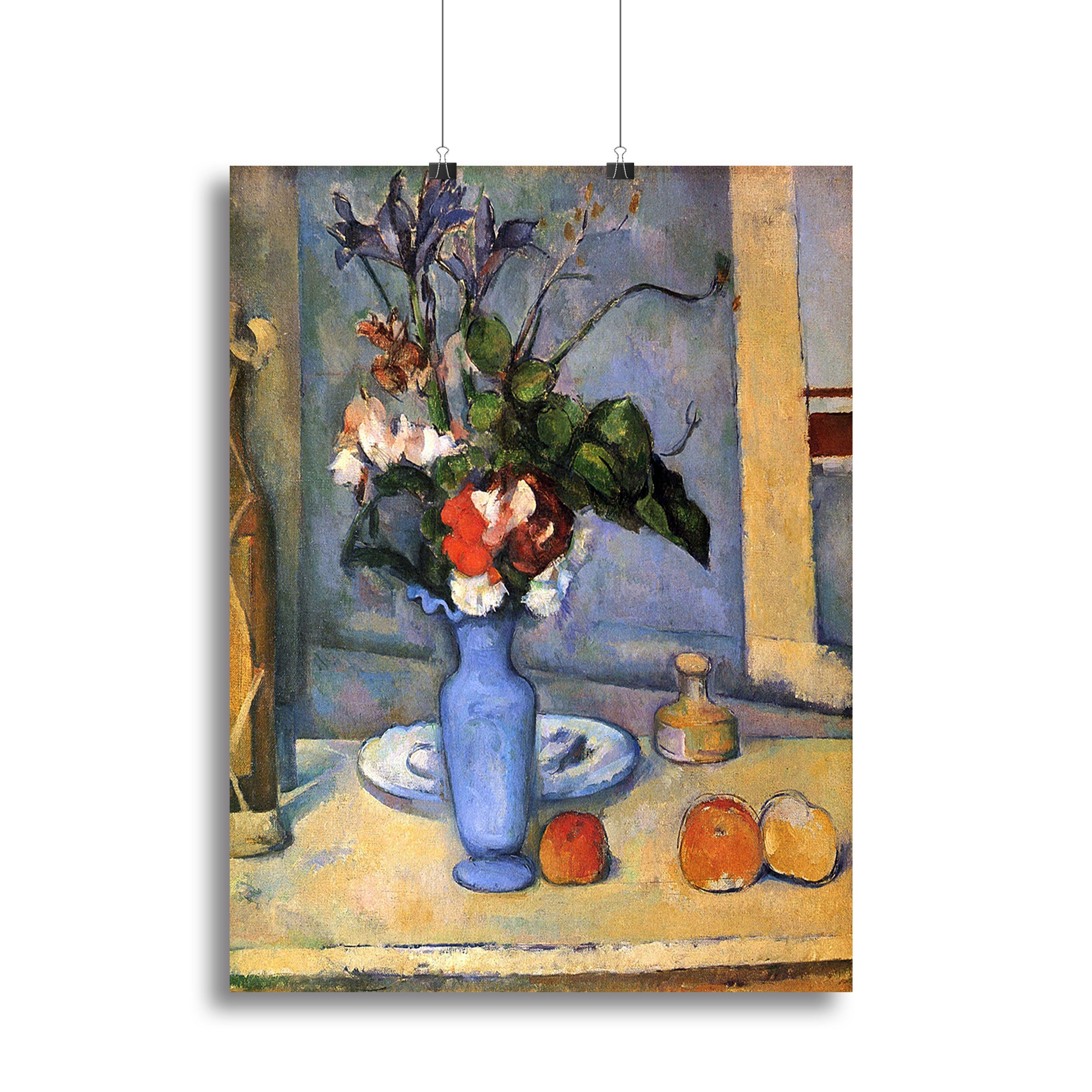 Still Life with Blue vase by Cezanne Poster - Unframed