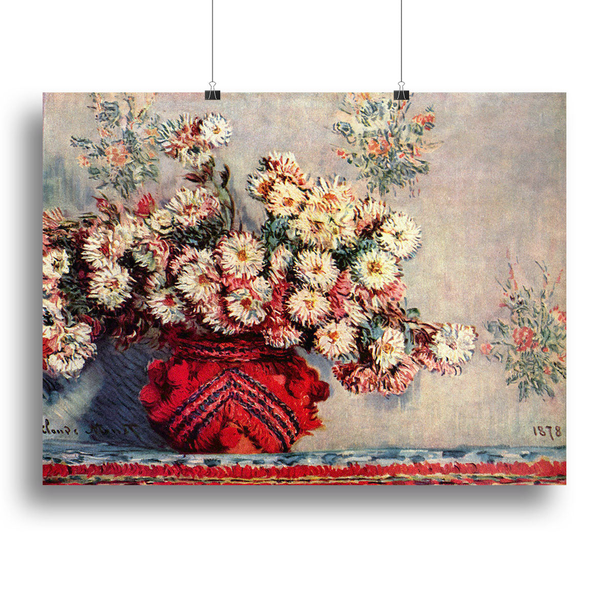 Still Life with Chrysanthemums by Monet Poster - Unframed
