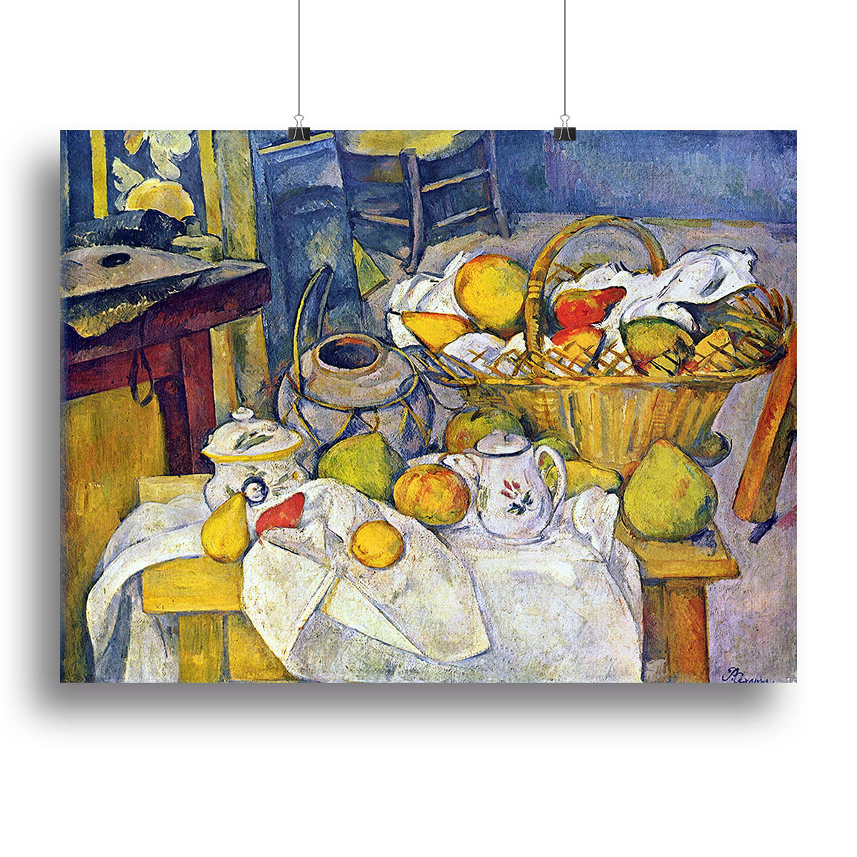 Still Life with Fruit Basket by Cezanne Poster - Unframed