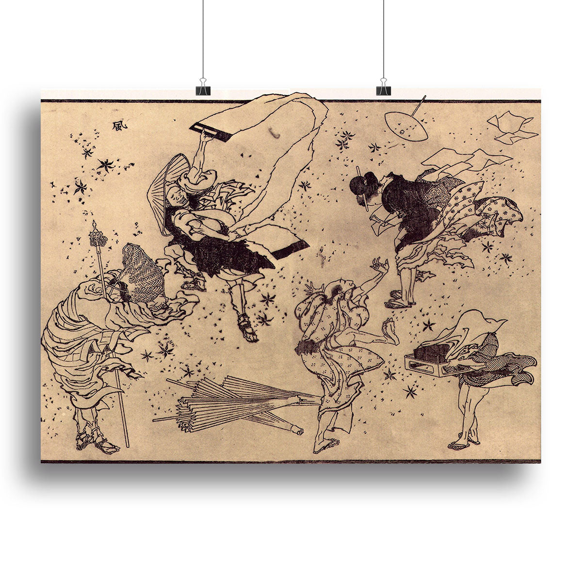 Sudden Wind by Hokusai Poster - Unframed