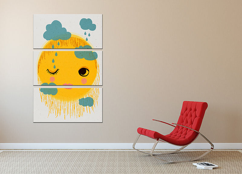 Sun And Rain 3 Split Panel Canvas Print - 1x - 2