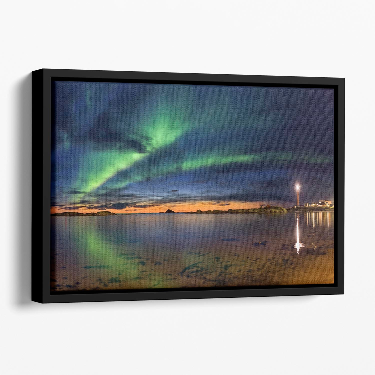 Sunset at Andenes Floating Framed Canvas - Canvas Art Rocks - 1