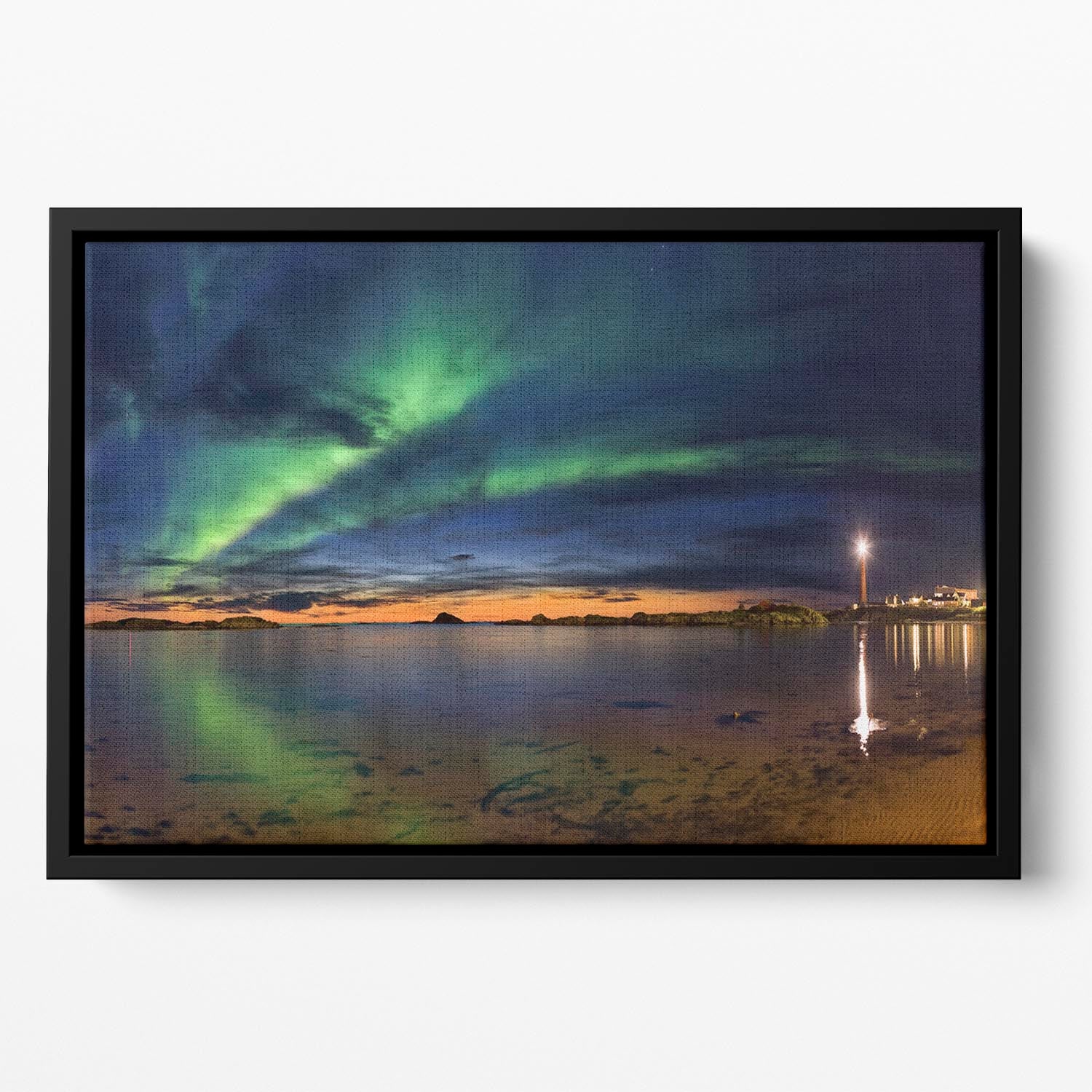 Sunset at Andenes Floating Framed Canvas - Canvas Art Rocks - 2