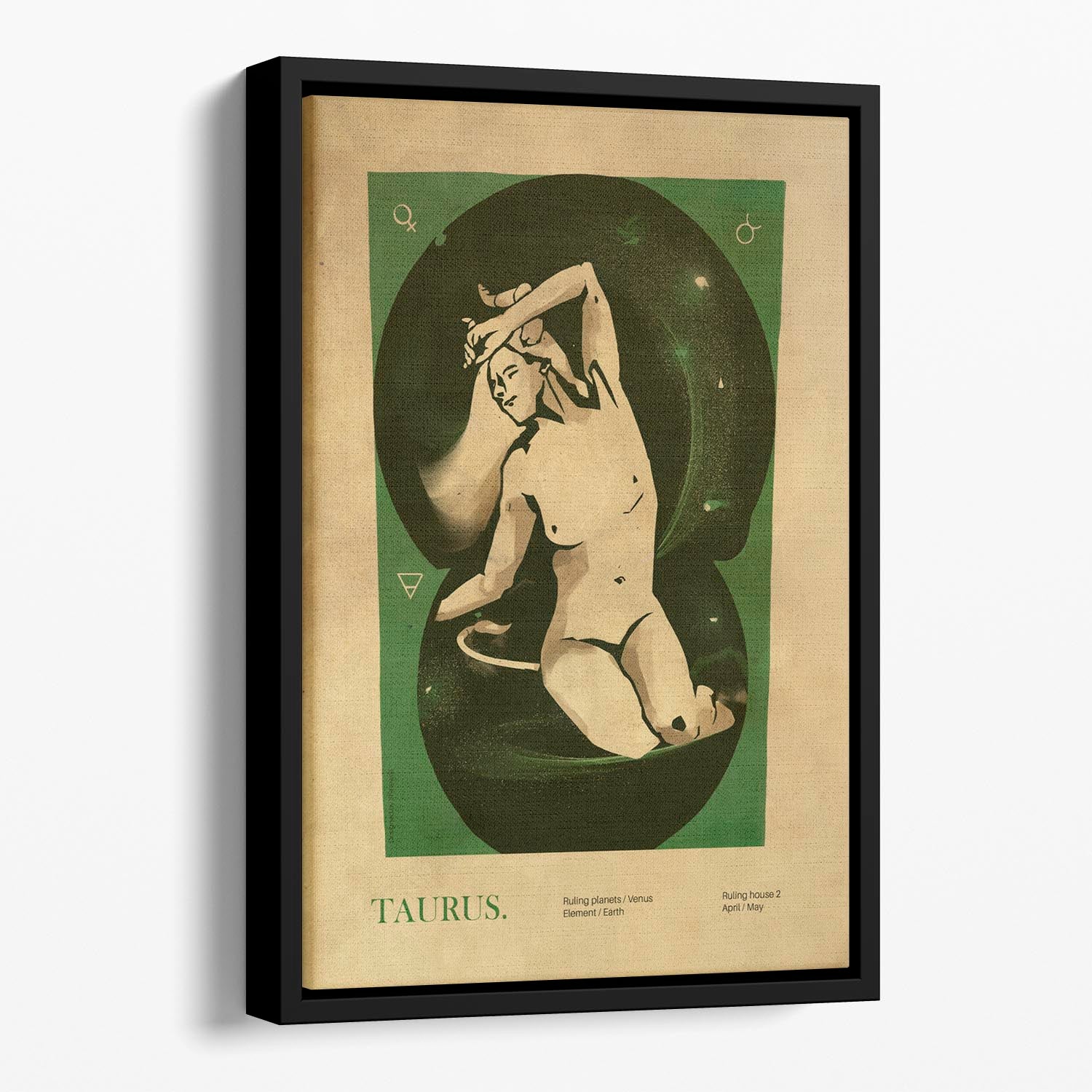 Taurus Celestial Resilience Poster Floating Framed Canvas - Canvas Art Rocks - 1