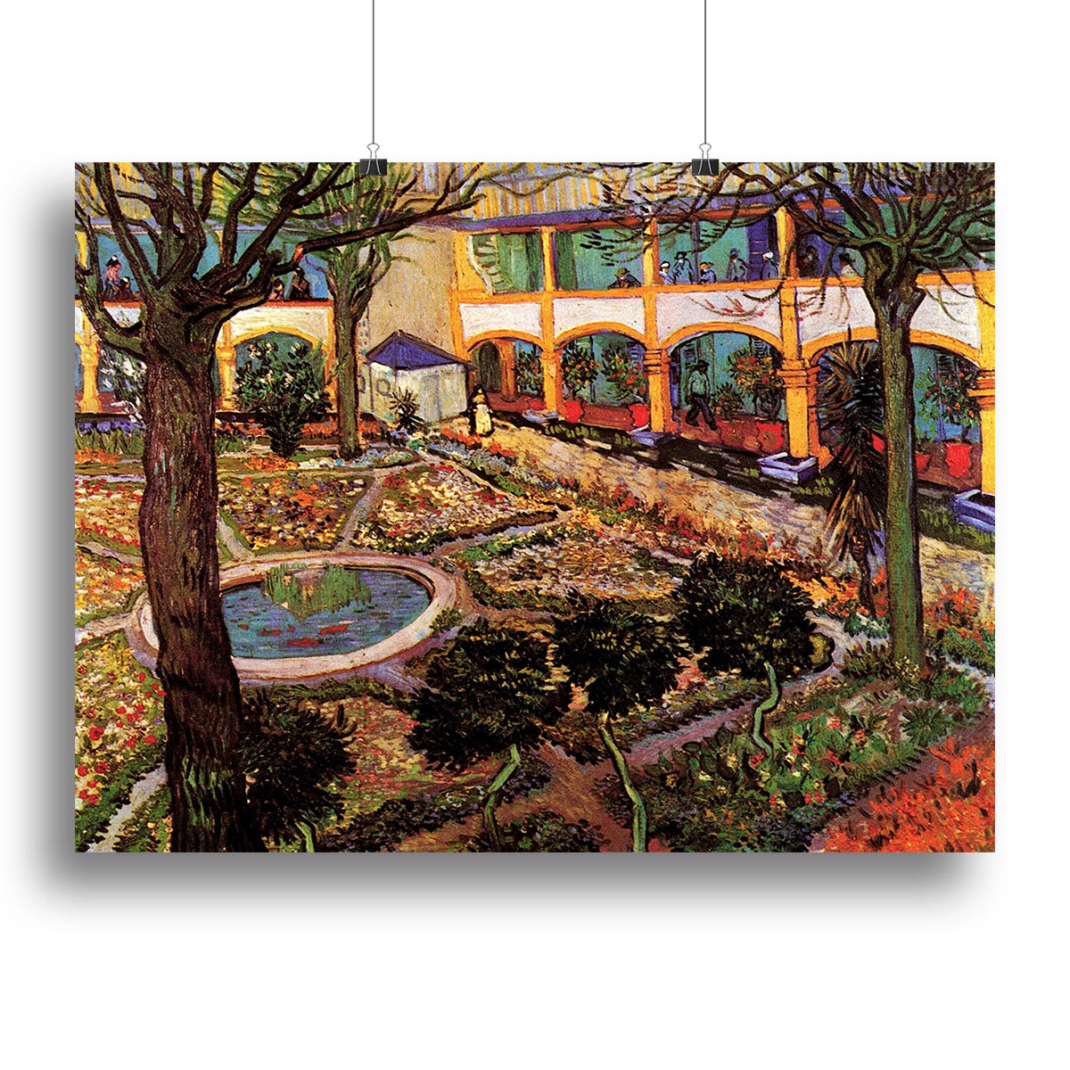 The Courtyard of the Hospital at Arles by Van Gogh Poster - Unframed