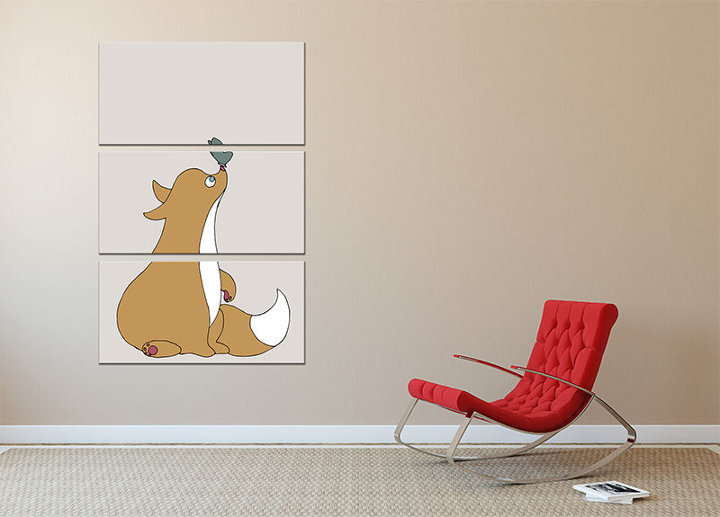 The Fox 3 Split Panel Canvas Print - 1x - 2