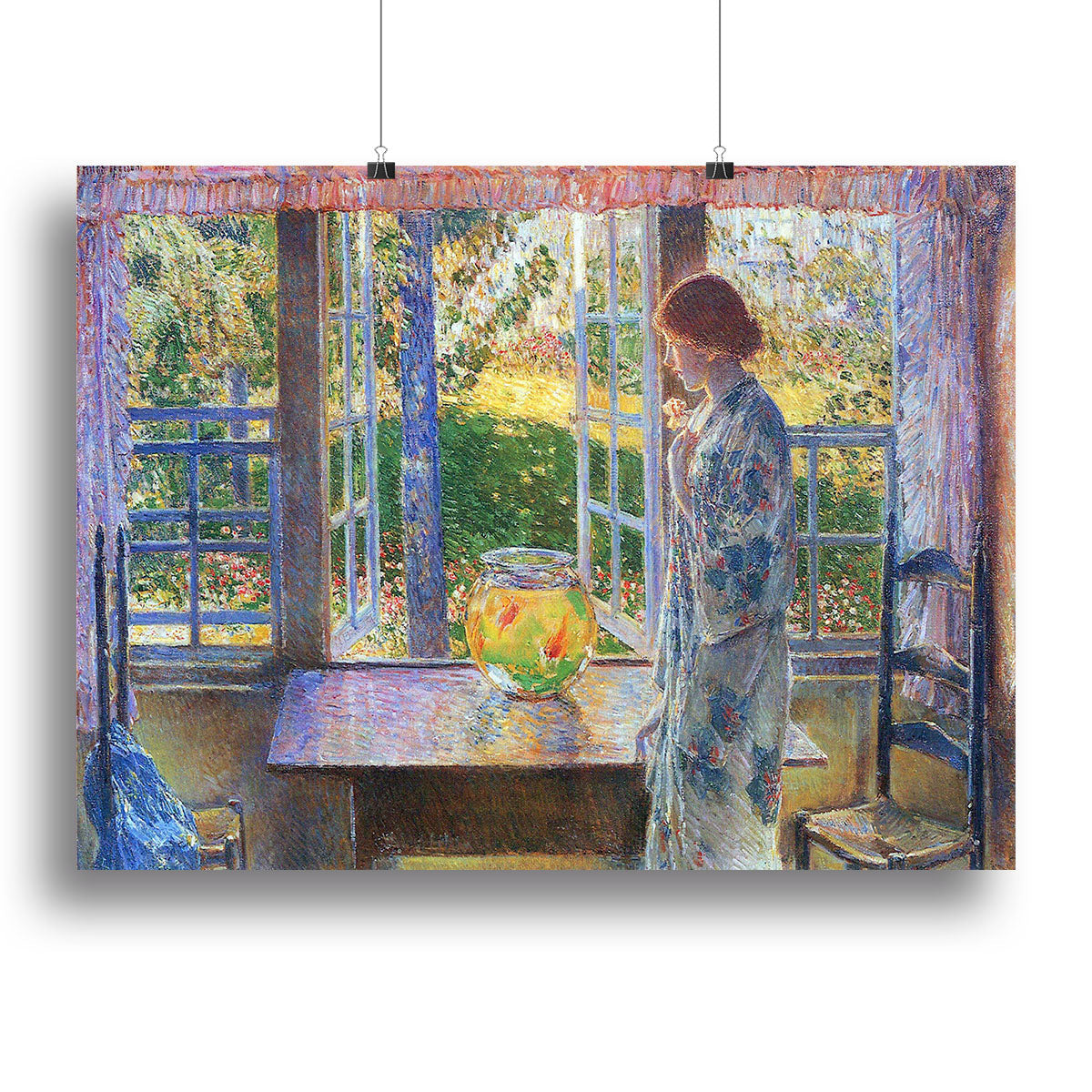 The Goldfish Window by Hassam Poster - Unframed
