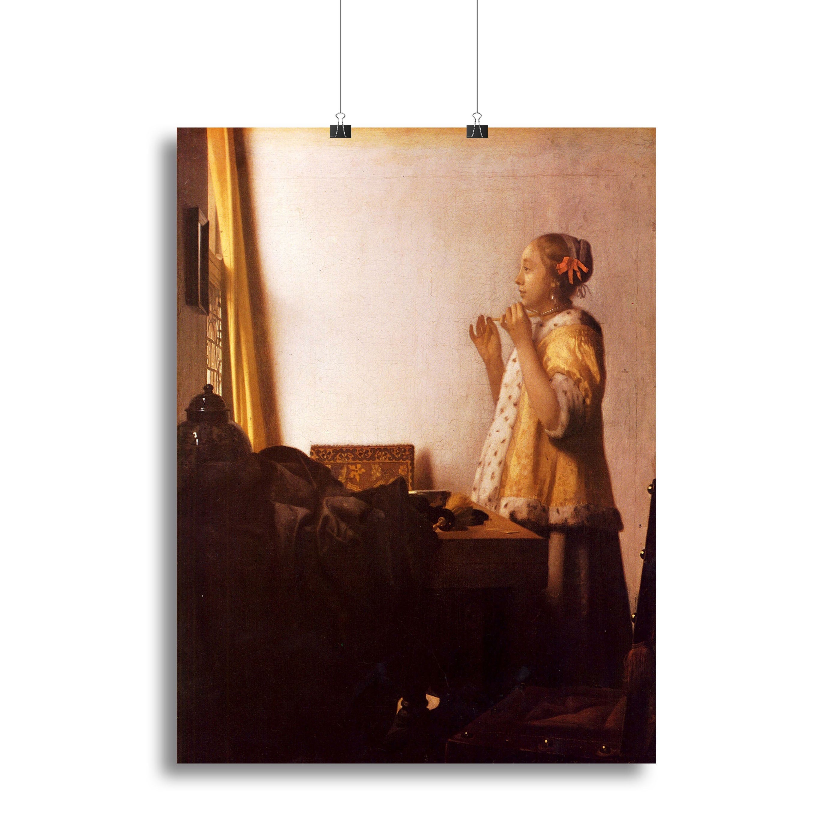 The Pearl Necklace by Vermeer Poster - Unframed