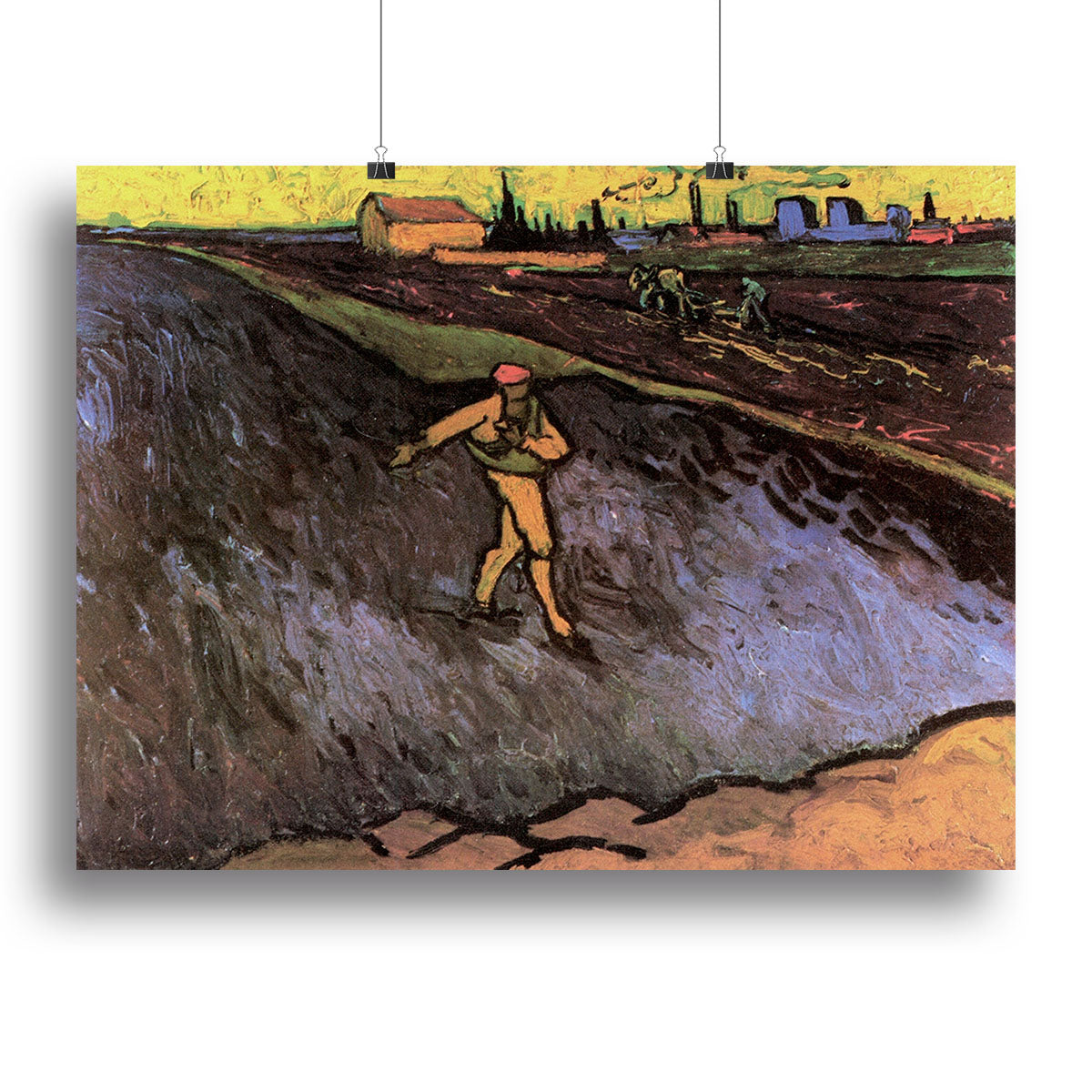 The Sower with the outskirts of Arles in the Background by Van Gogh Poster - Unframed