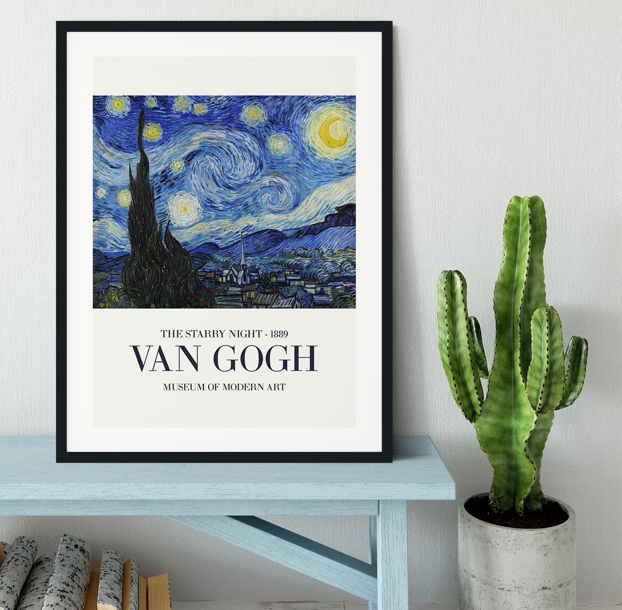 The Starry Night Titled Framed Print - Canvas Art Rocks - 1