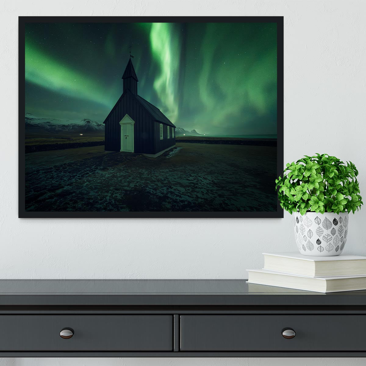 The black Church Framed Print - Canvas Art Rocks - 2