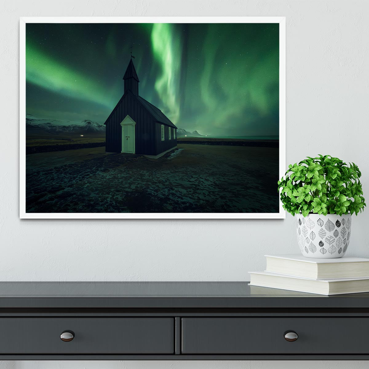 The black Church Framed Print - Canvas Art Rocks -6