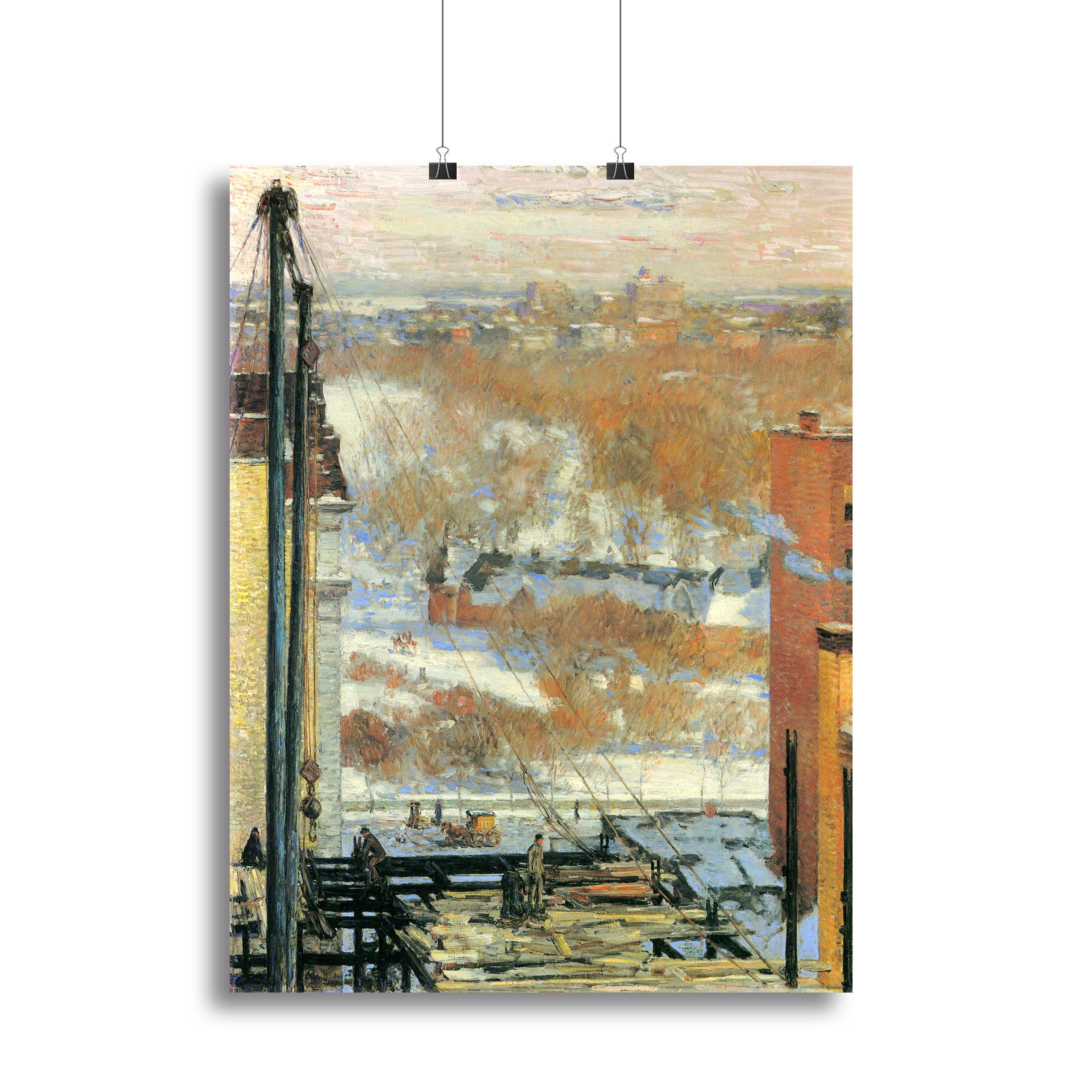 The hut and the skyscrapers by Hassam Poster - Unframed
