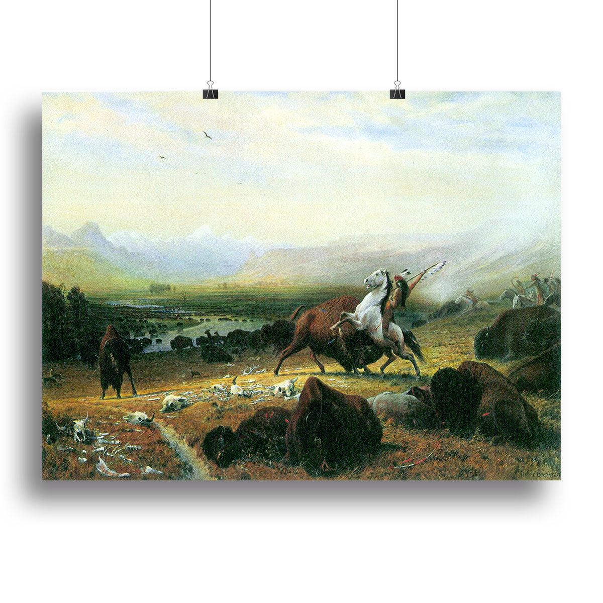 The last Buffalo by Bierstadt Poster - Unframed