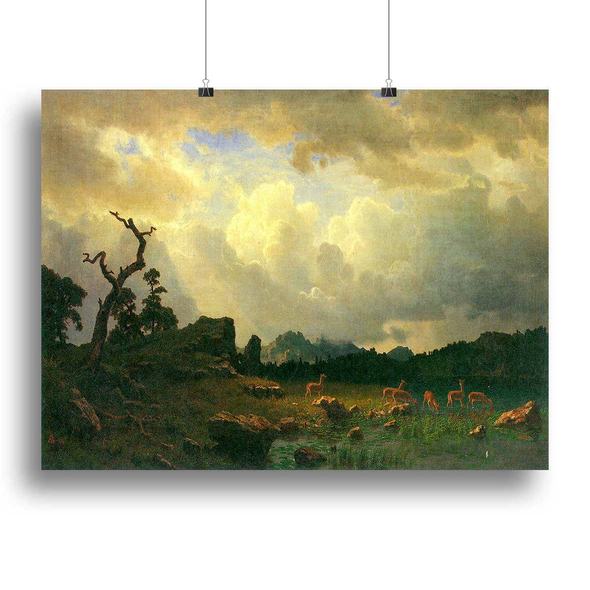 Thunderstorms in the Rocky Mountains by Bierstadt Poster - Unframed