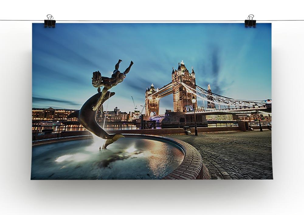 Tower Bridge and St Katharine Docks Girl Poster - Unframed