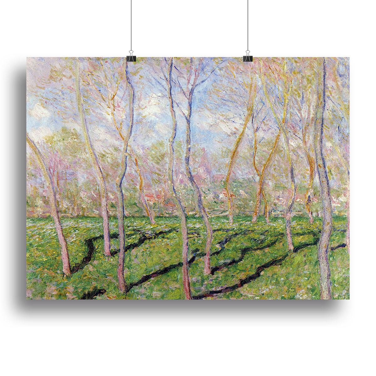 Trees in winter look at Bennecourt by Monet Poster - Unframed
