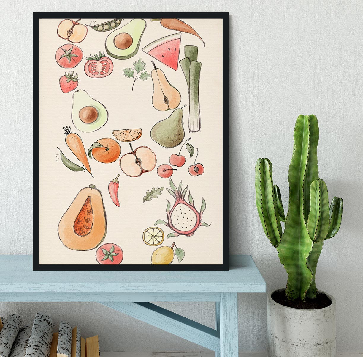 Tropical Vegetable illustration Lock Framed Print - Canvas Art Rocks - 2