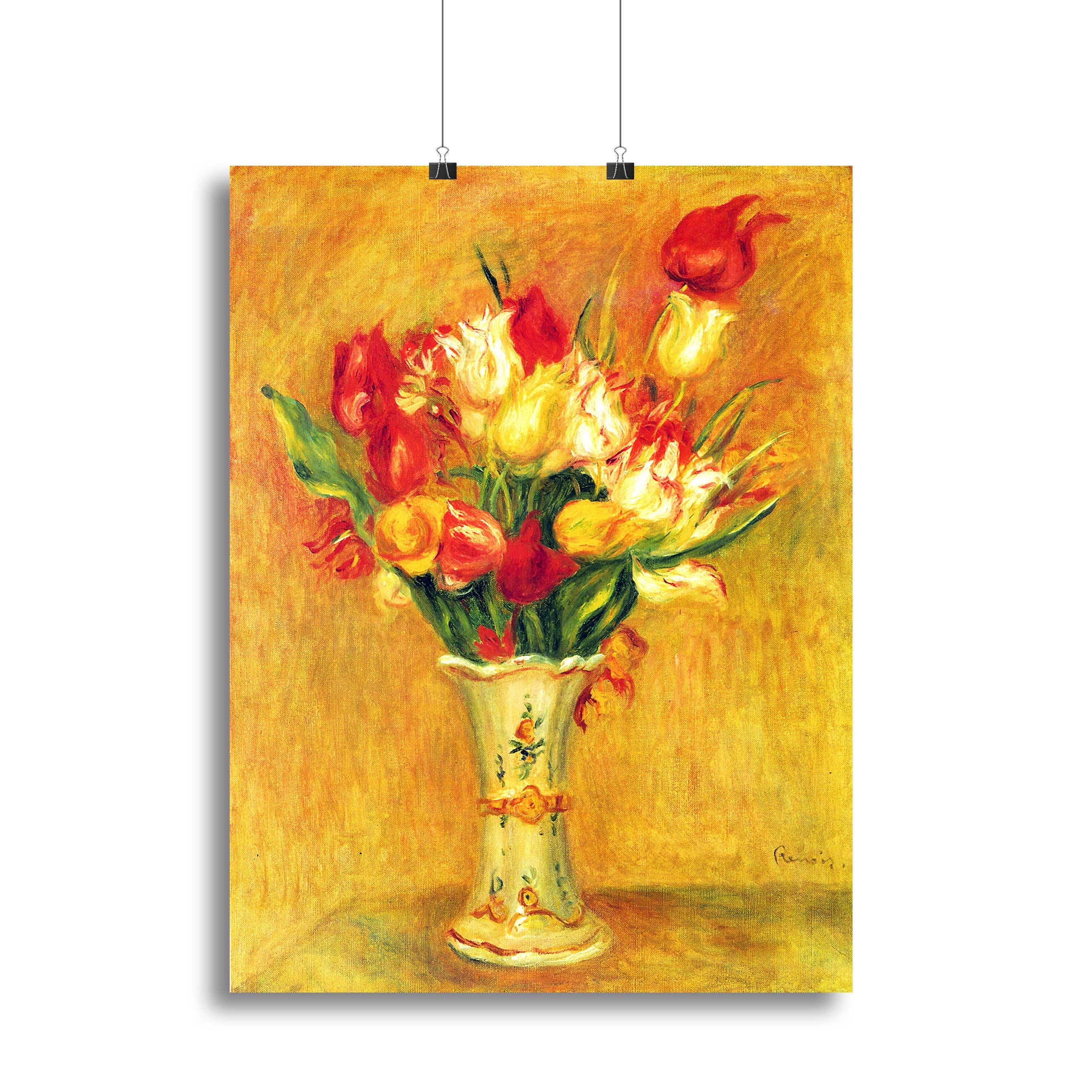 Tulips in a Vase by Renoir Poster - Unframed