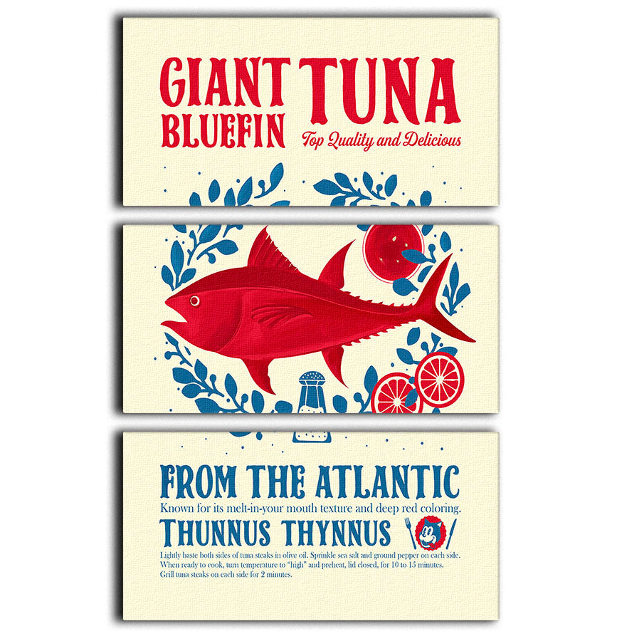 Tuna kitchen print 3 Split Panel Canvas Print - Canvas Art Rocks - 1