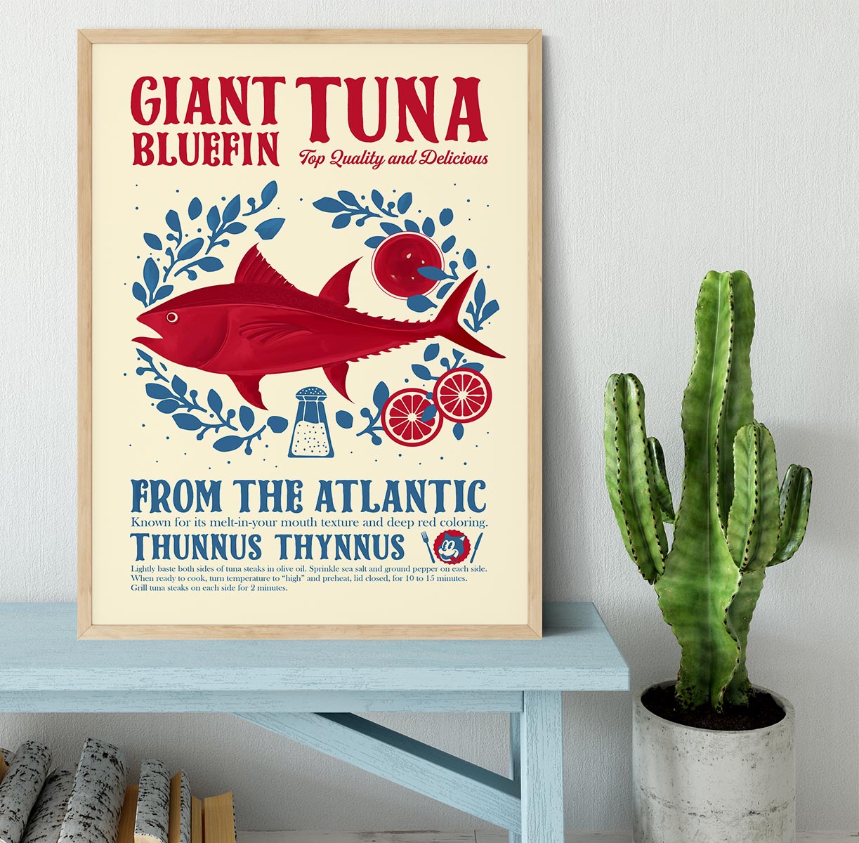 Tuna kitchen print Framed Print - Canvas Art Rocks - 4