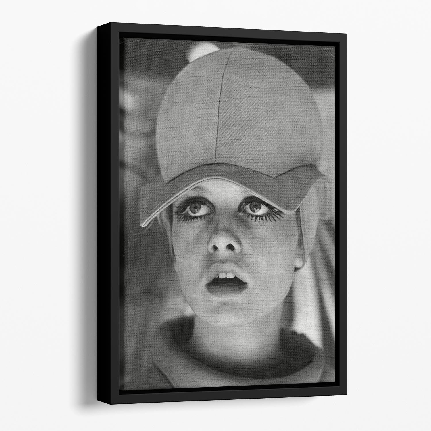 Twiggy in 1966 Floating Framed Canvas - Canvas Art Rocks - 1