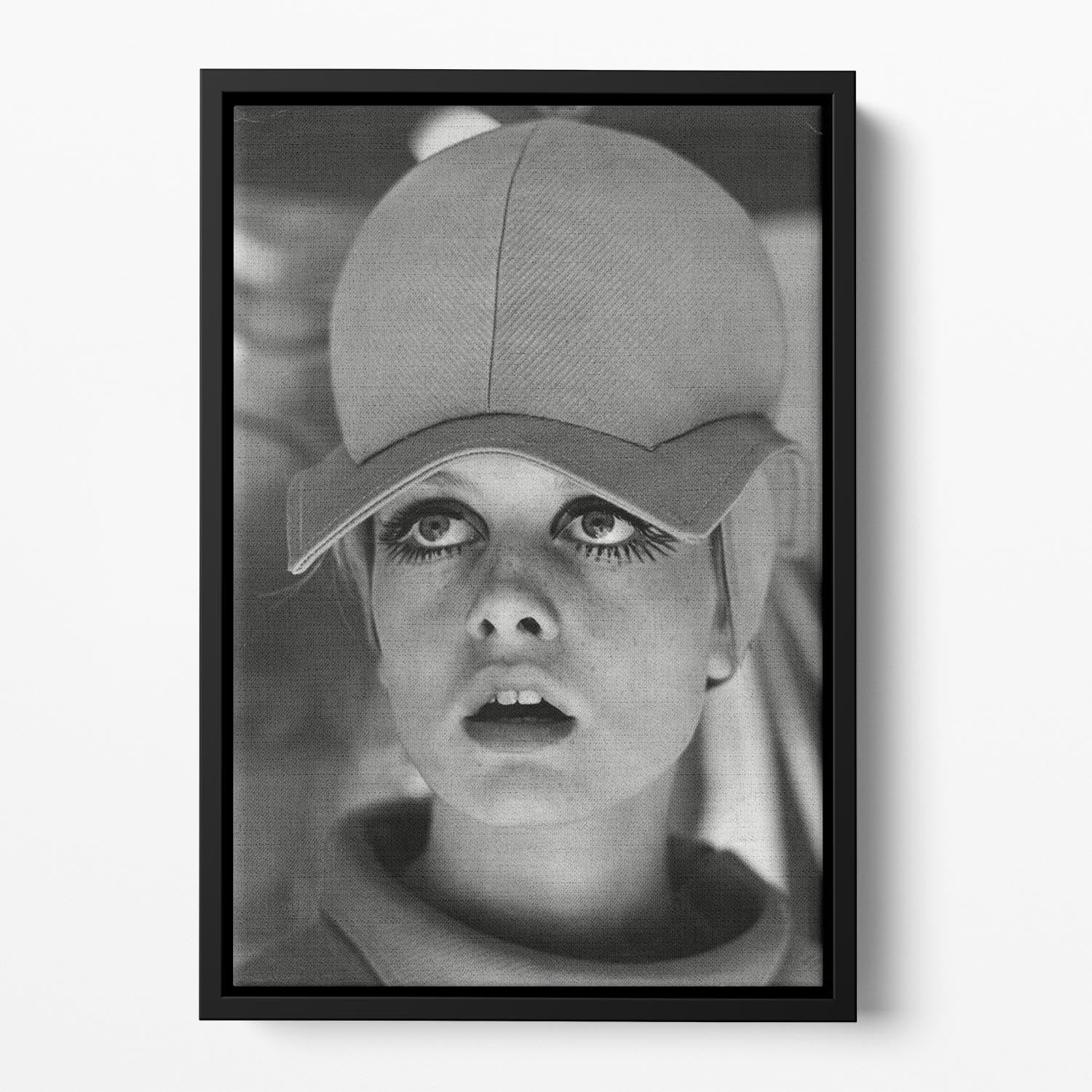 Twiggy in 1966 Floating Framed Canvas - Canvas Art Rocks - 2