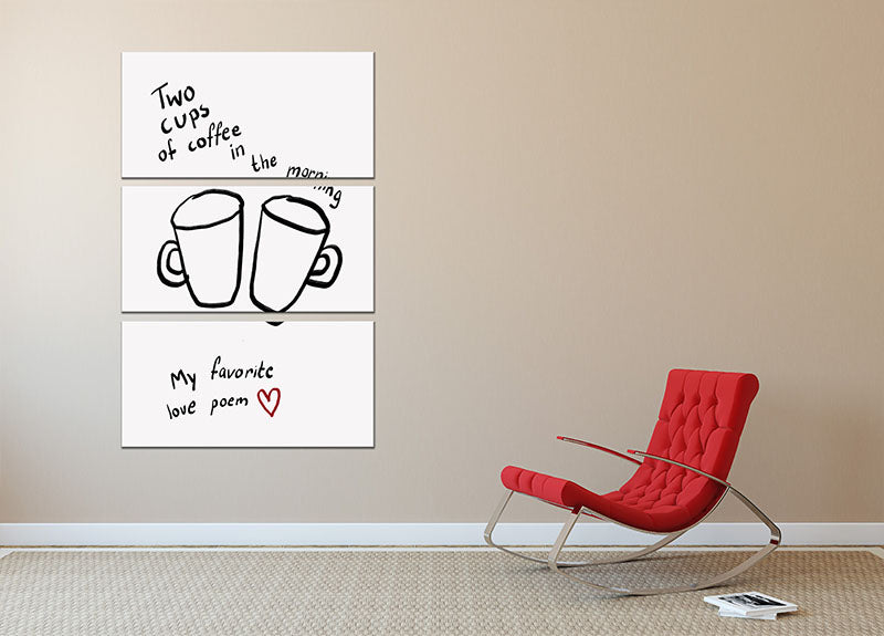 Two Cups 3 Split Panel Canvas Print - Canvas Art Rocks - 2