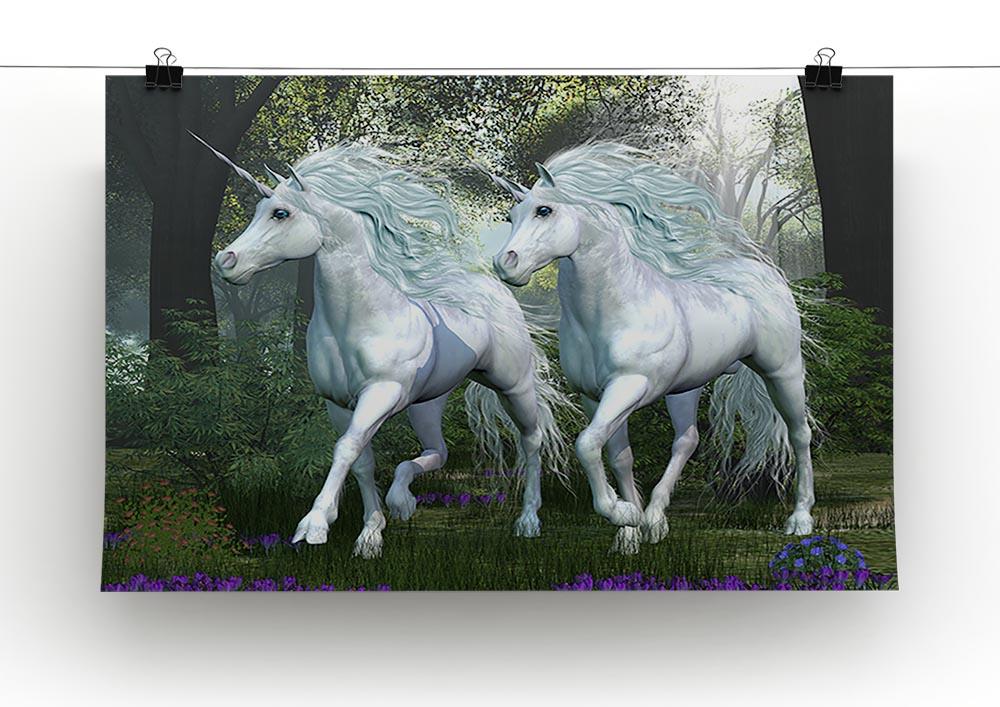 Unicorn Elm Forest Poster - Unframed