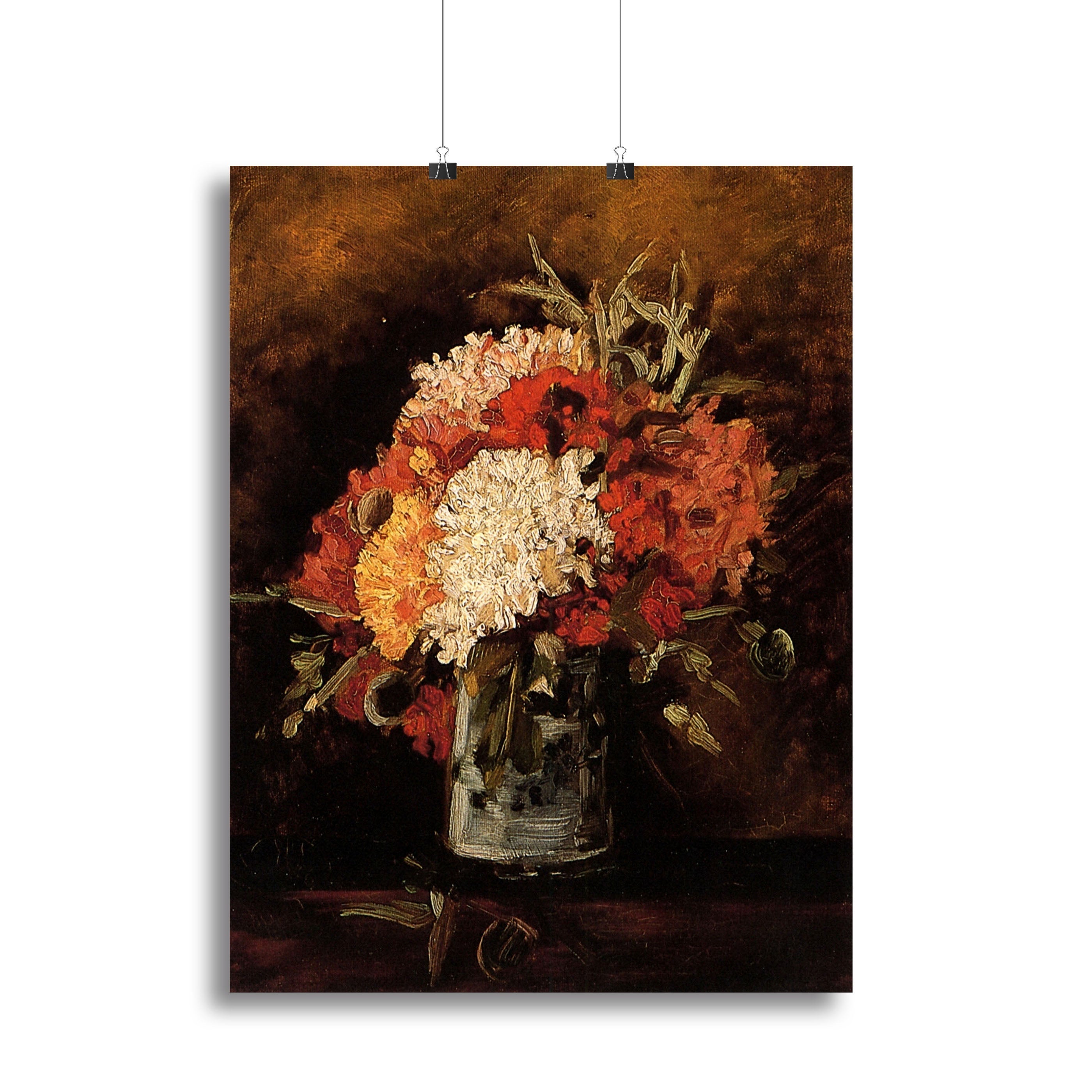 Vase with Carnations by Van Gogh Poster - Unframed