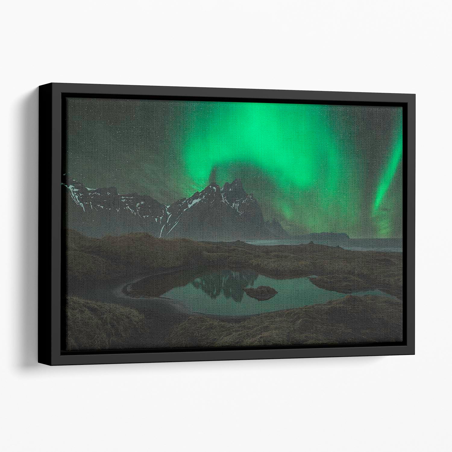 Vesturhorn Floating Framed Canvas - Canvas Art Rocks - 1