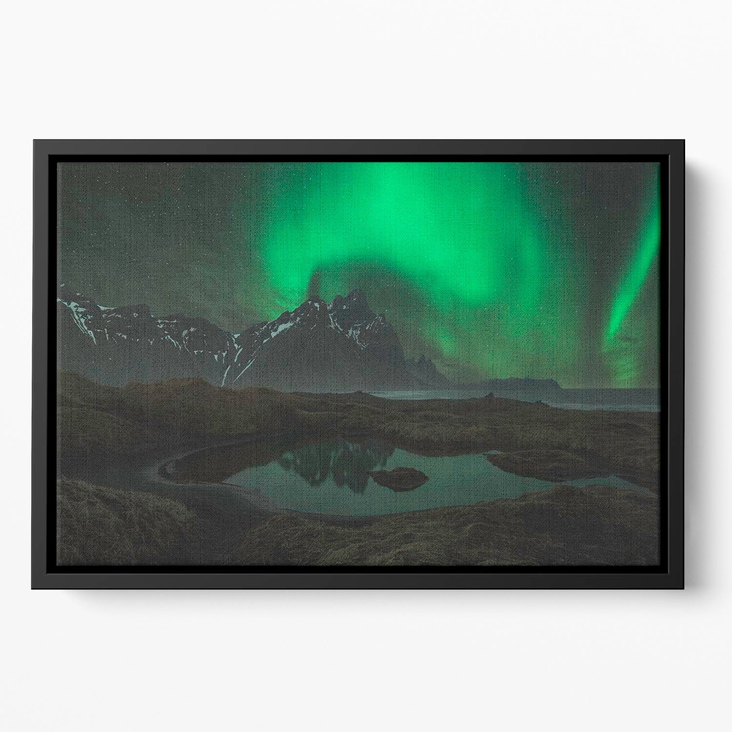 Vesturhorn Floating Framed Canvas - Canvas Art Rocks - 2