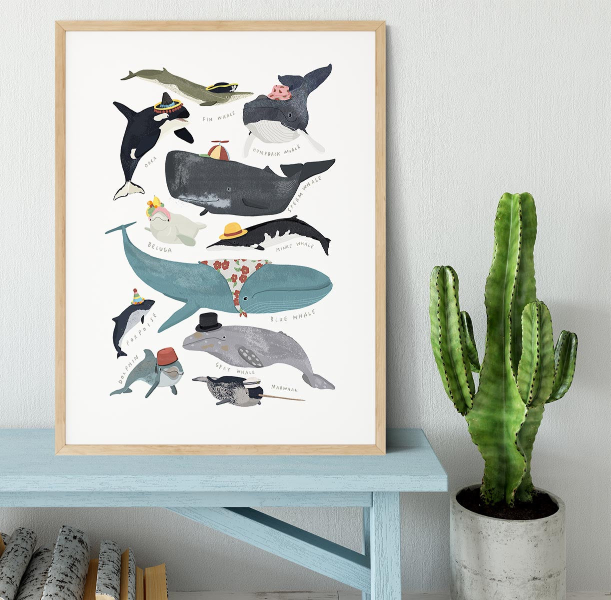 Whales In Hats Framed Print - 1x - 3