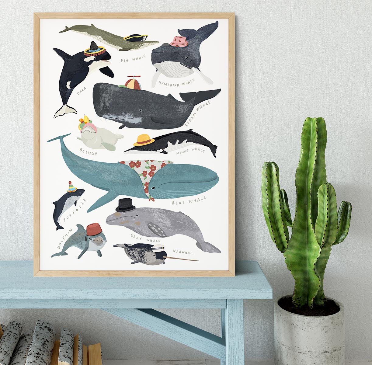 Whales In Hats Framed Print - 1x - 4