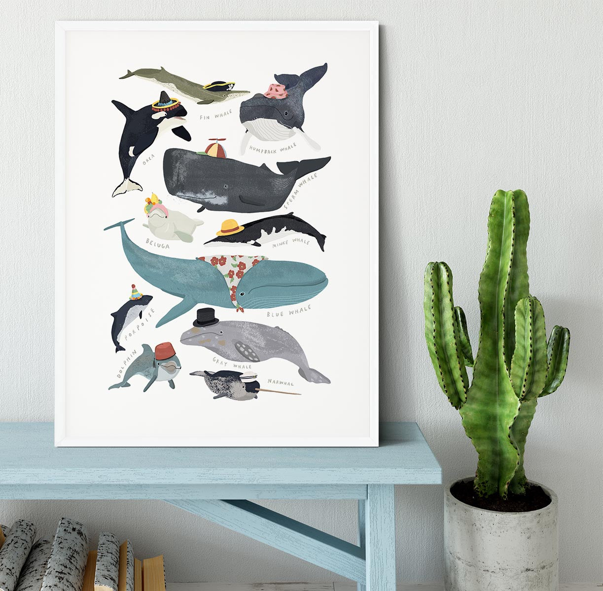 Whales In Hats Framed Print - 1x - 5