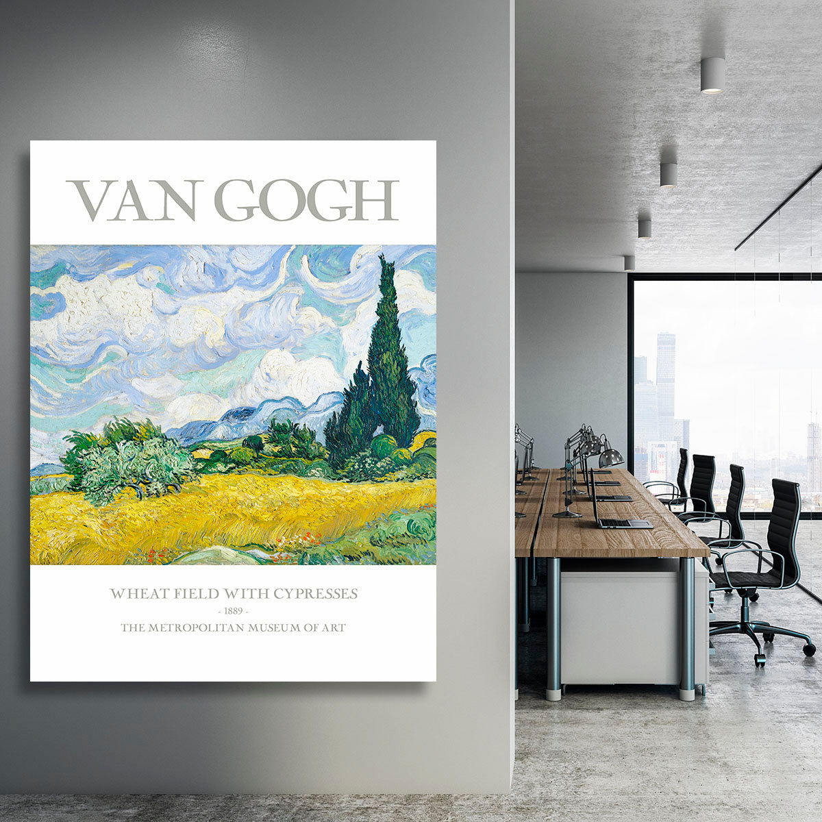 Wheat Field With Cypresses Titled Canvas Print or Poster - Canvas Art Rocks - 3