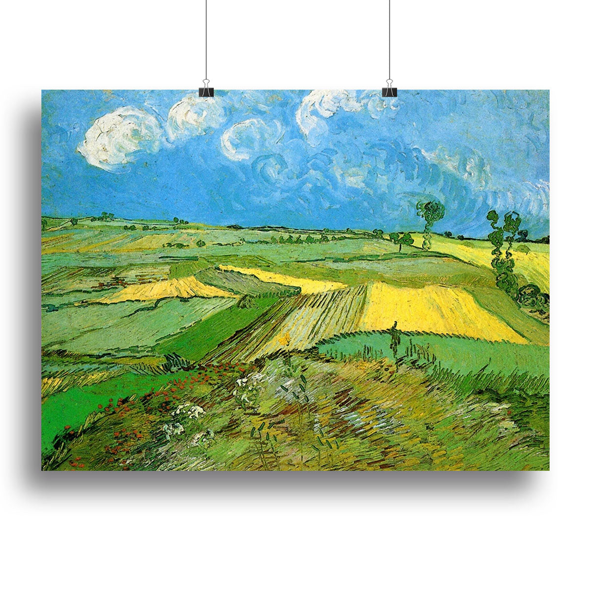 Wheat Fields at Auvers Under Clouded Sky by Van Gogh Poster - Unframed