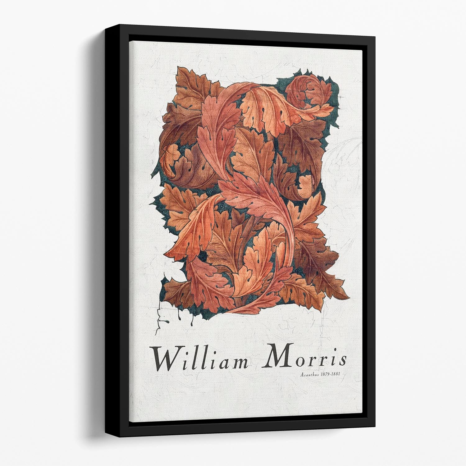 William Morris Acanthus Floating Framed Canvas - Canvas Art Rocks - 1