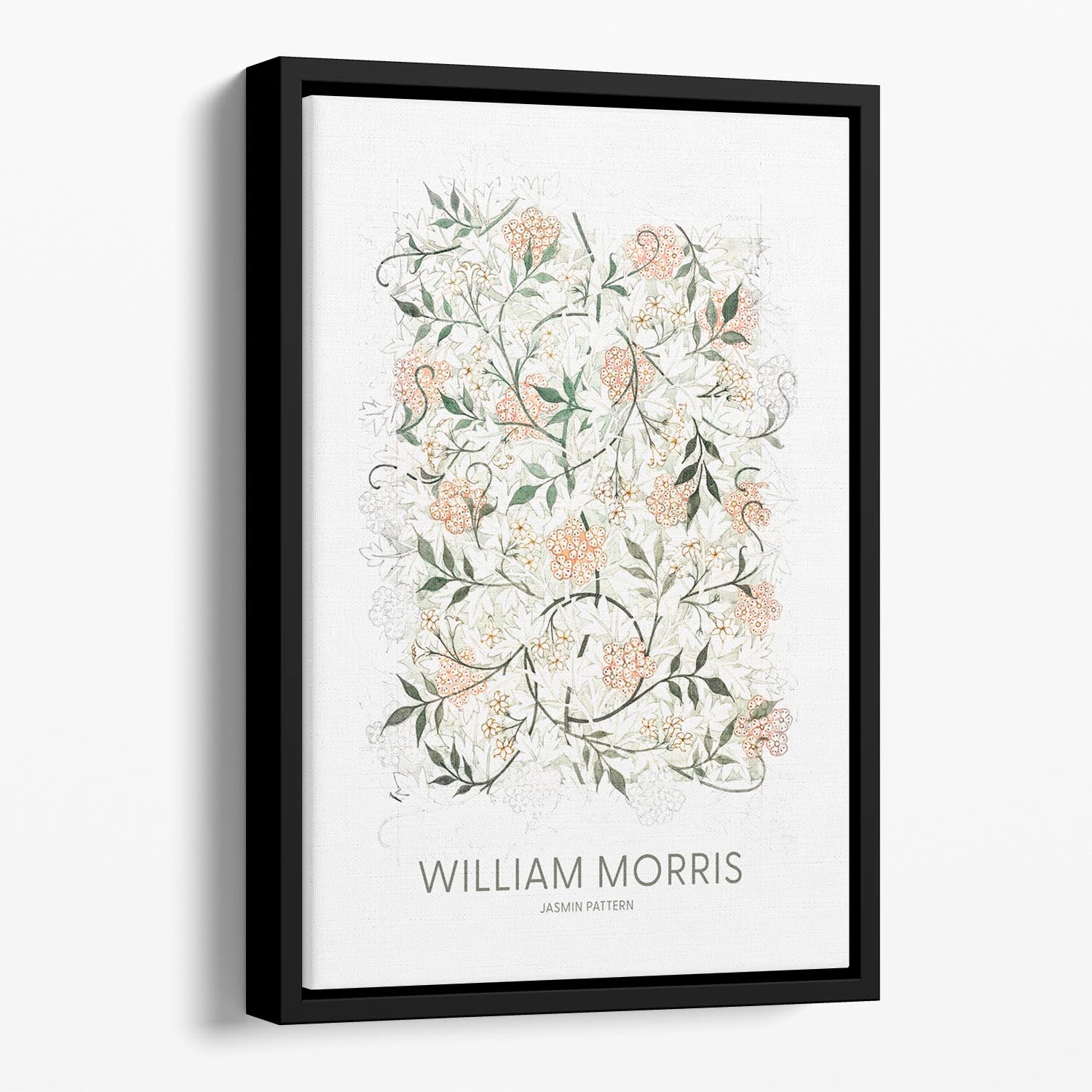 William Morris Jasmine Floating Framed Canvas - Canvas Art Rocks - 1