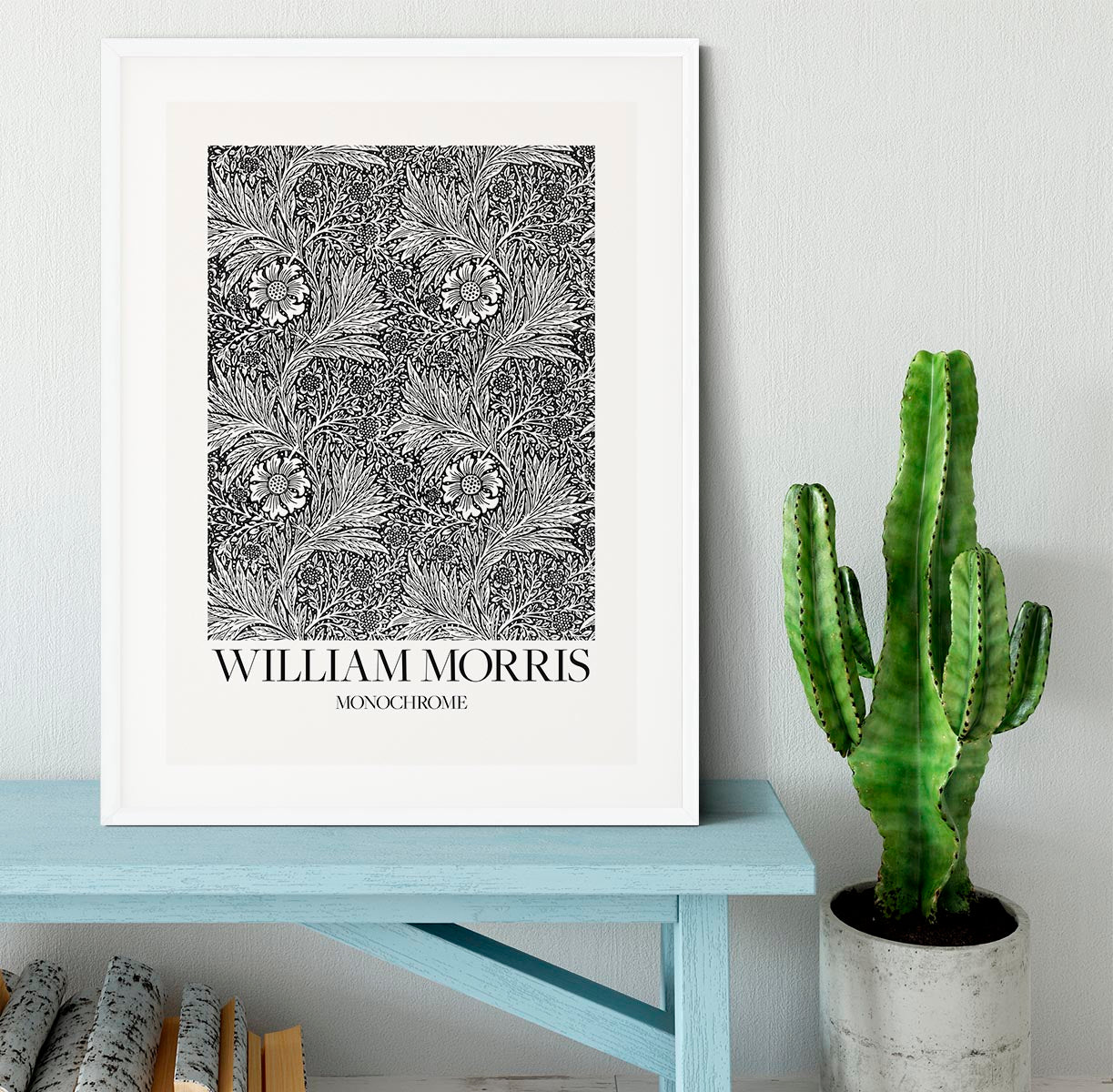 William Morris Marigold Monochrome Framed Print - Canvas Art Rocks - 5