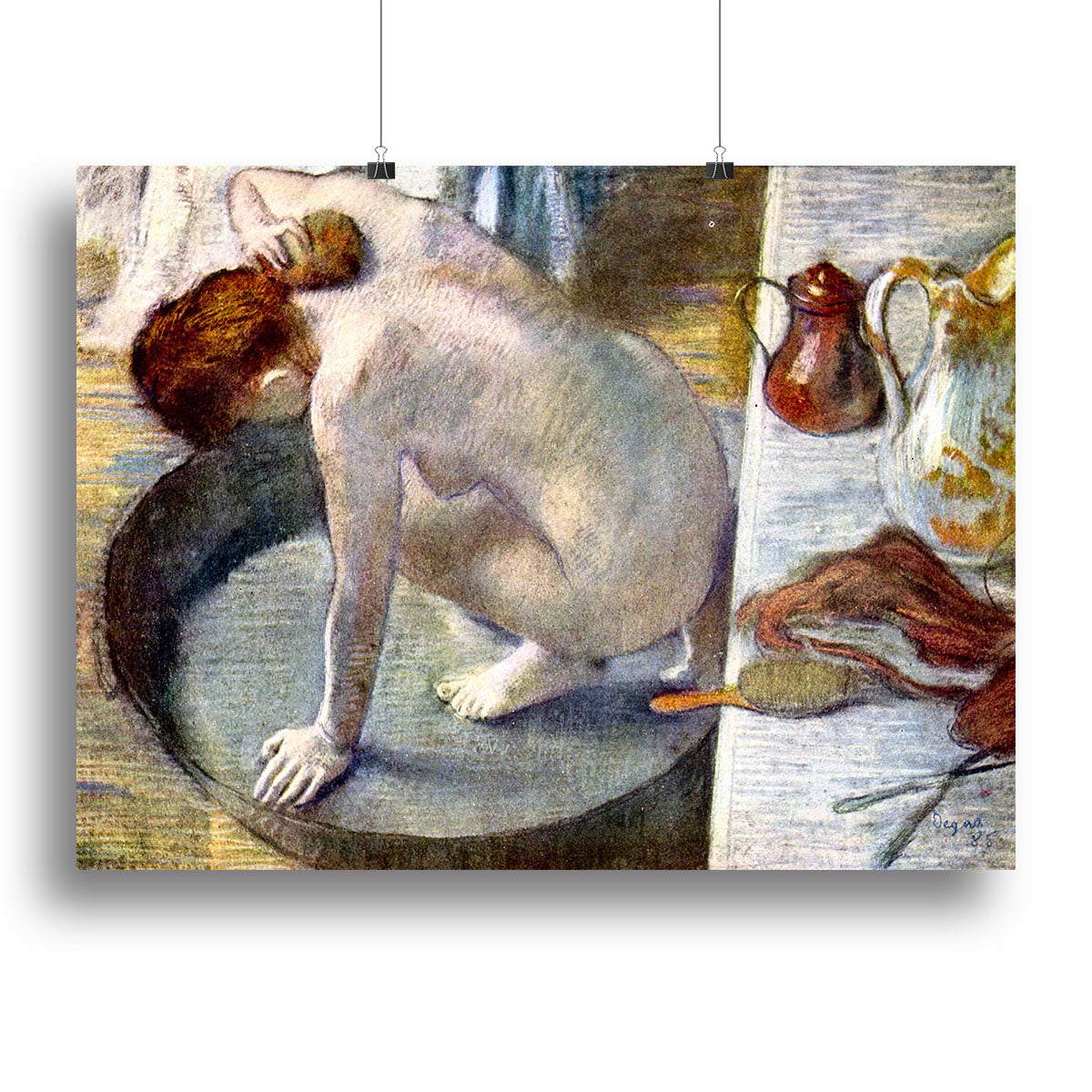 Woman washing in the tub by Degas Poster - Unframed
